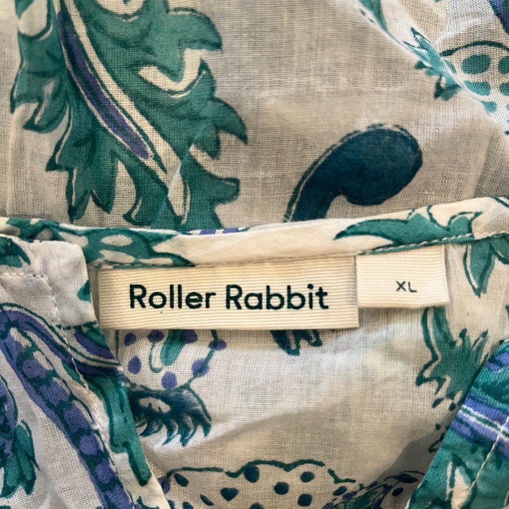 Roller Rabbit Turquoise Patterned Tunic Size XL - Picture 7 of 8